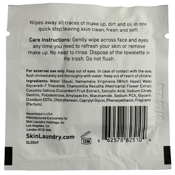 Skin Laundry Purifying Cleansing Cloths Pre Moistened Towelettes Set of 7 - Picture 3 of 3